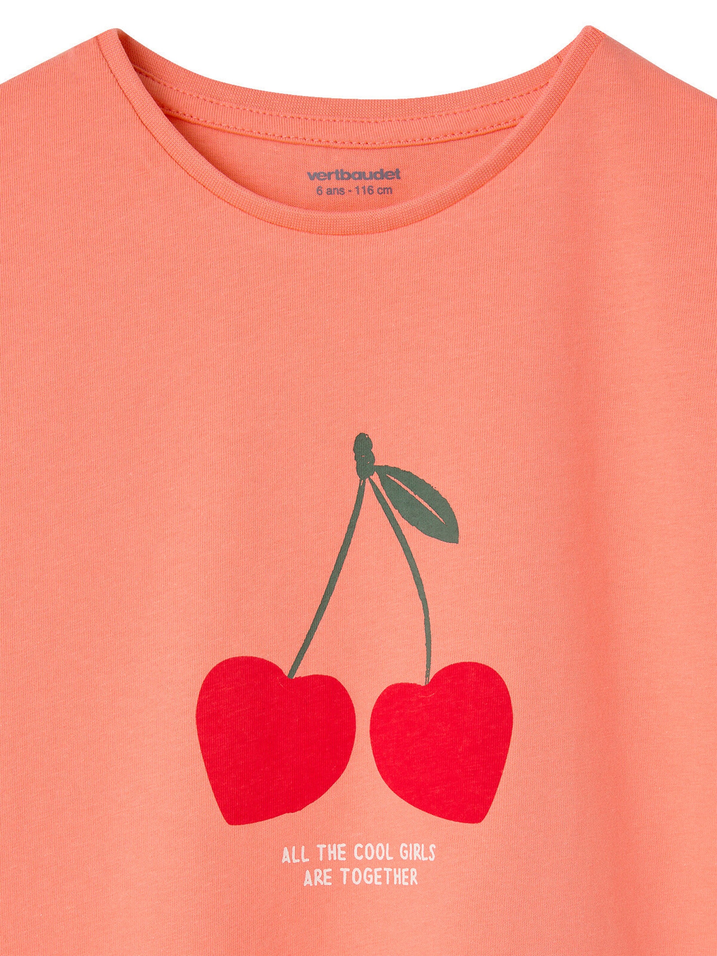 Vertbaudet Mädchen-Set: T-Shirt & weite Hose koralle