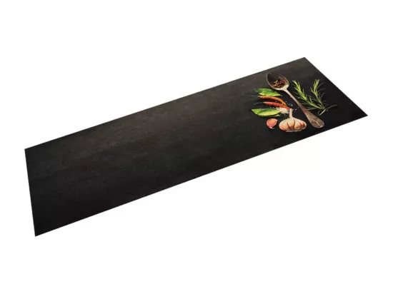 Tapis de cuisine lavable impression d'épices 45x150 cm velours