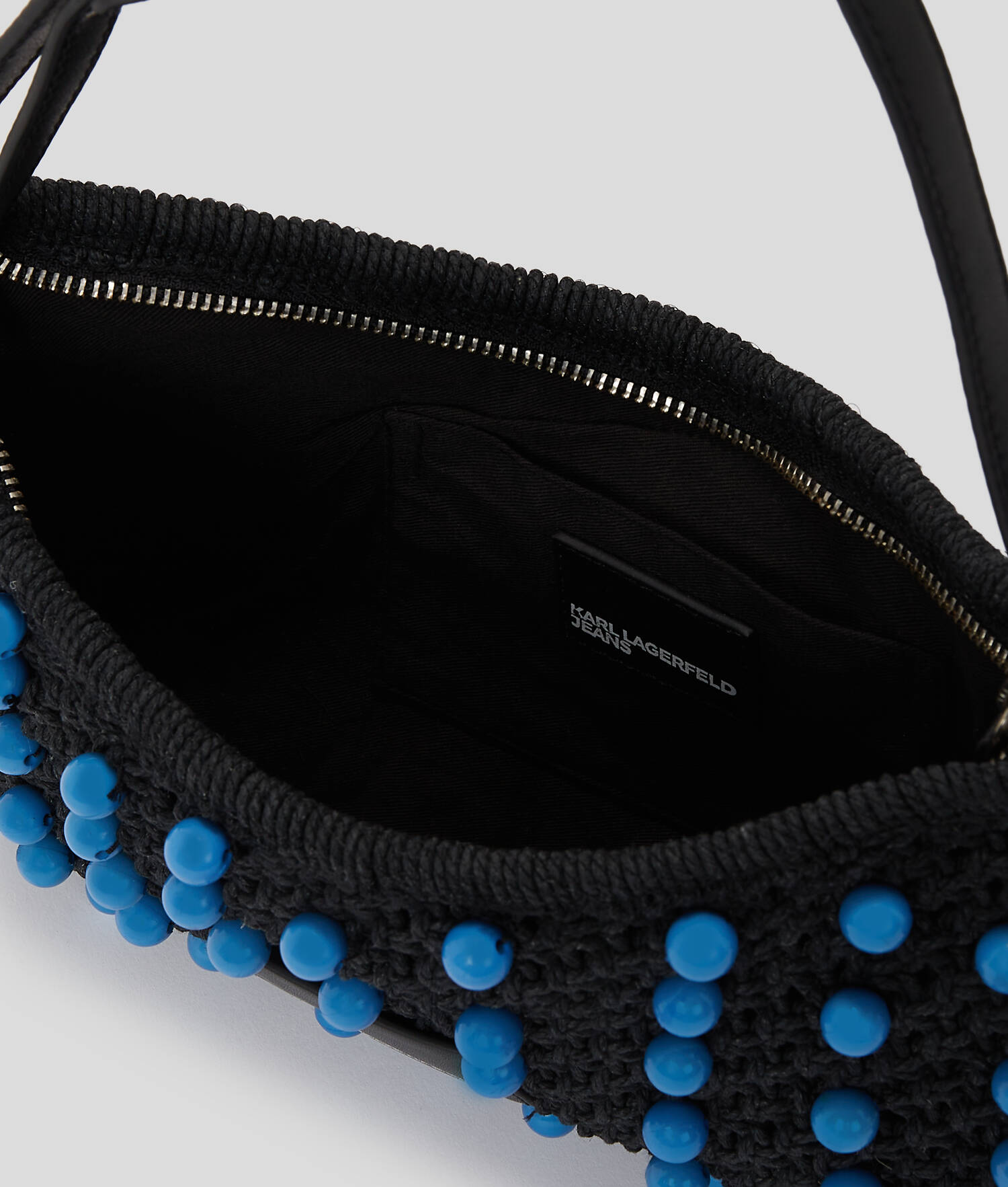 SAC PORTÉ ÉPAULE PERLÉ EN CROCHET - Noir