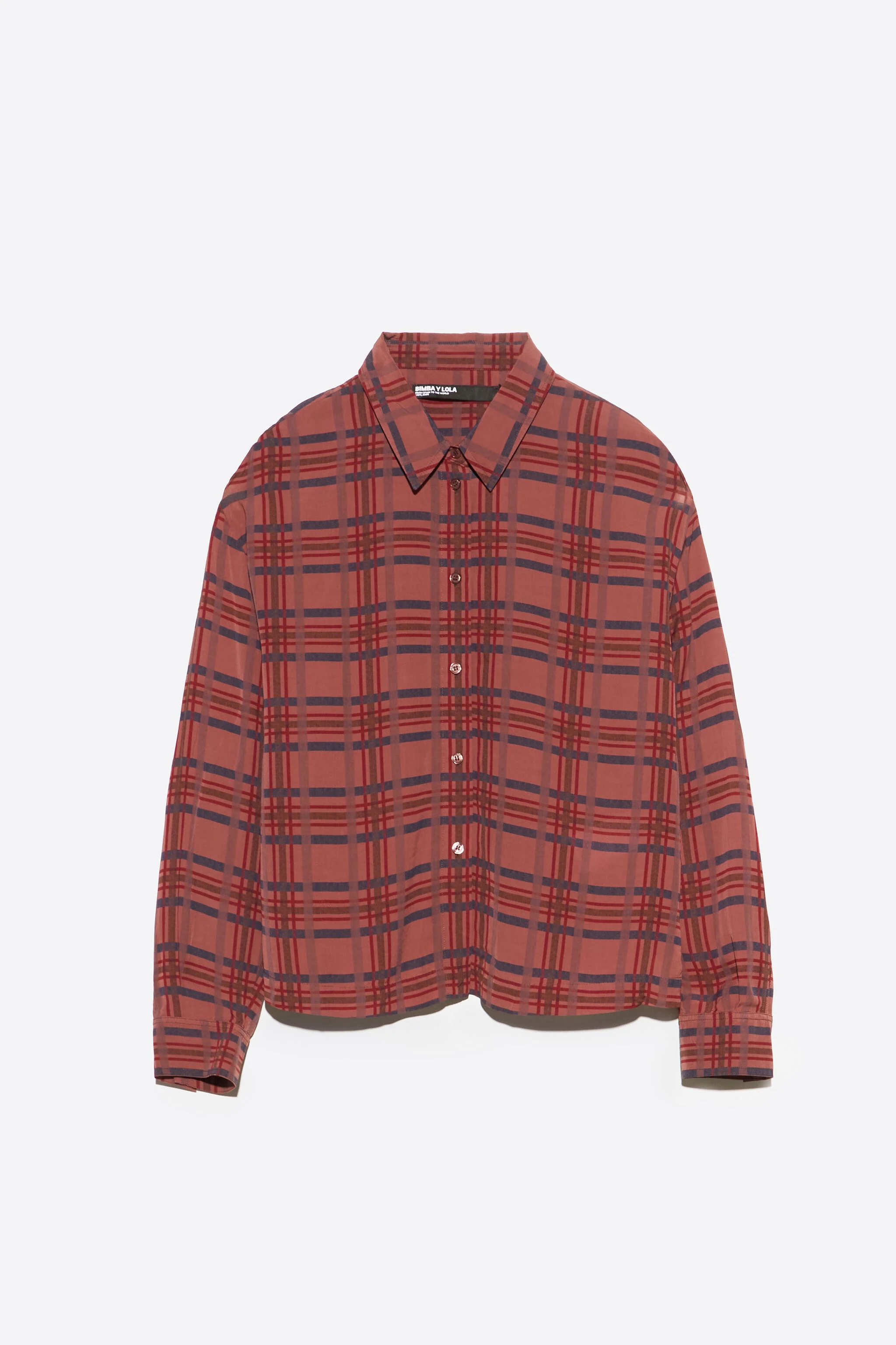 Camisa fluida xadrez granada