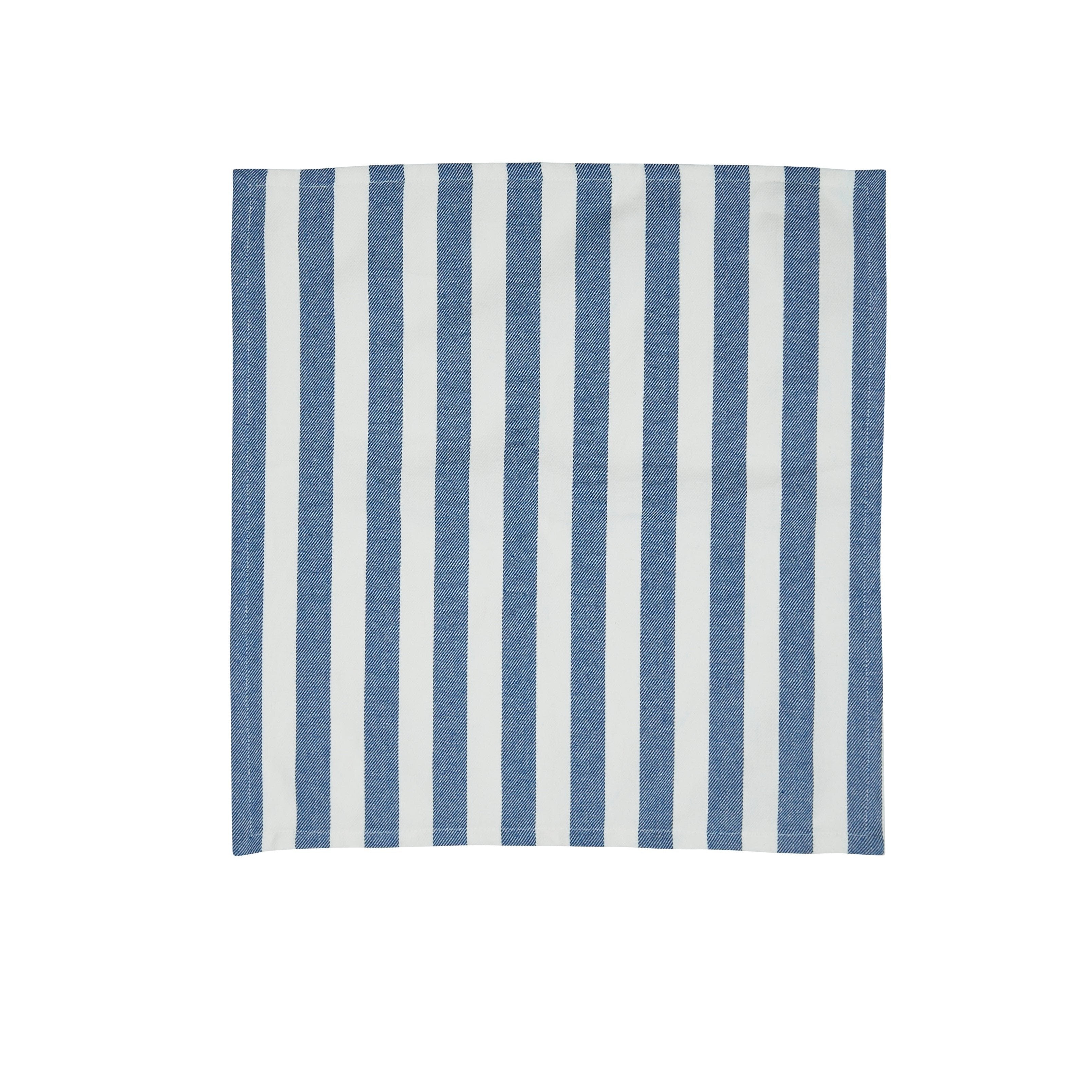 Gorms  Stribet stofserviet, hvid/blå - 45x45 cm.