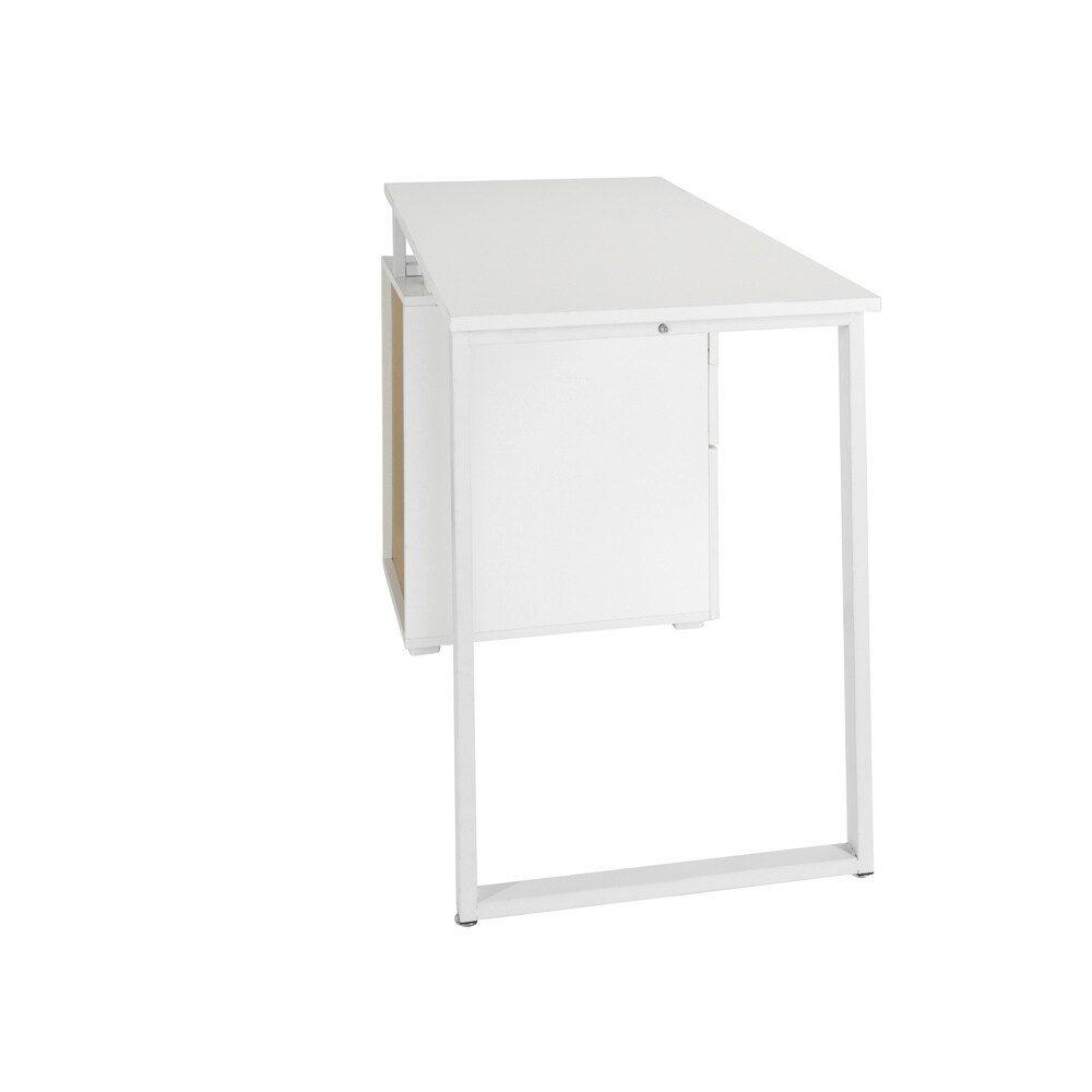 Schreibtisch EASY WORK V Melaminharzbeschichtete Spanplatte, Gestell pulverbeschichteter Stahl hjh OFFICE