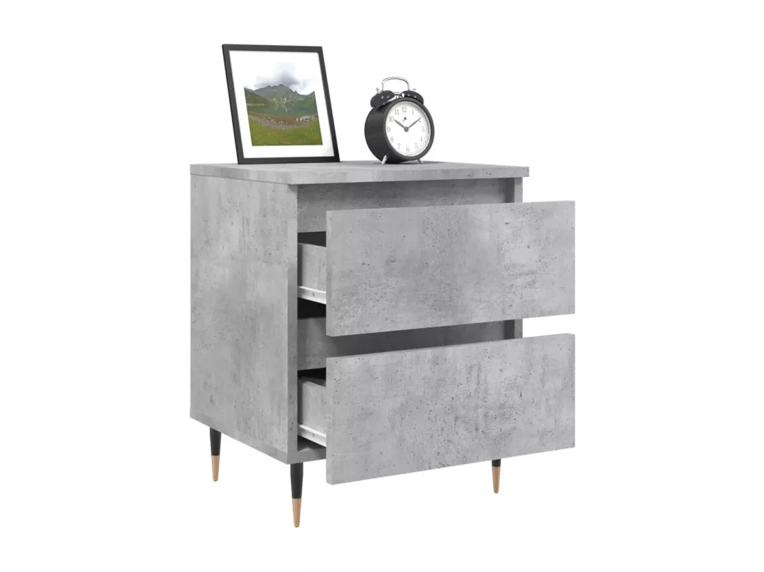 Table de chevet gris béton 40x35x50 cm bois d’ingénierie