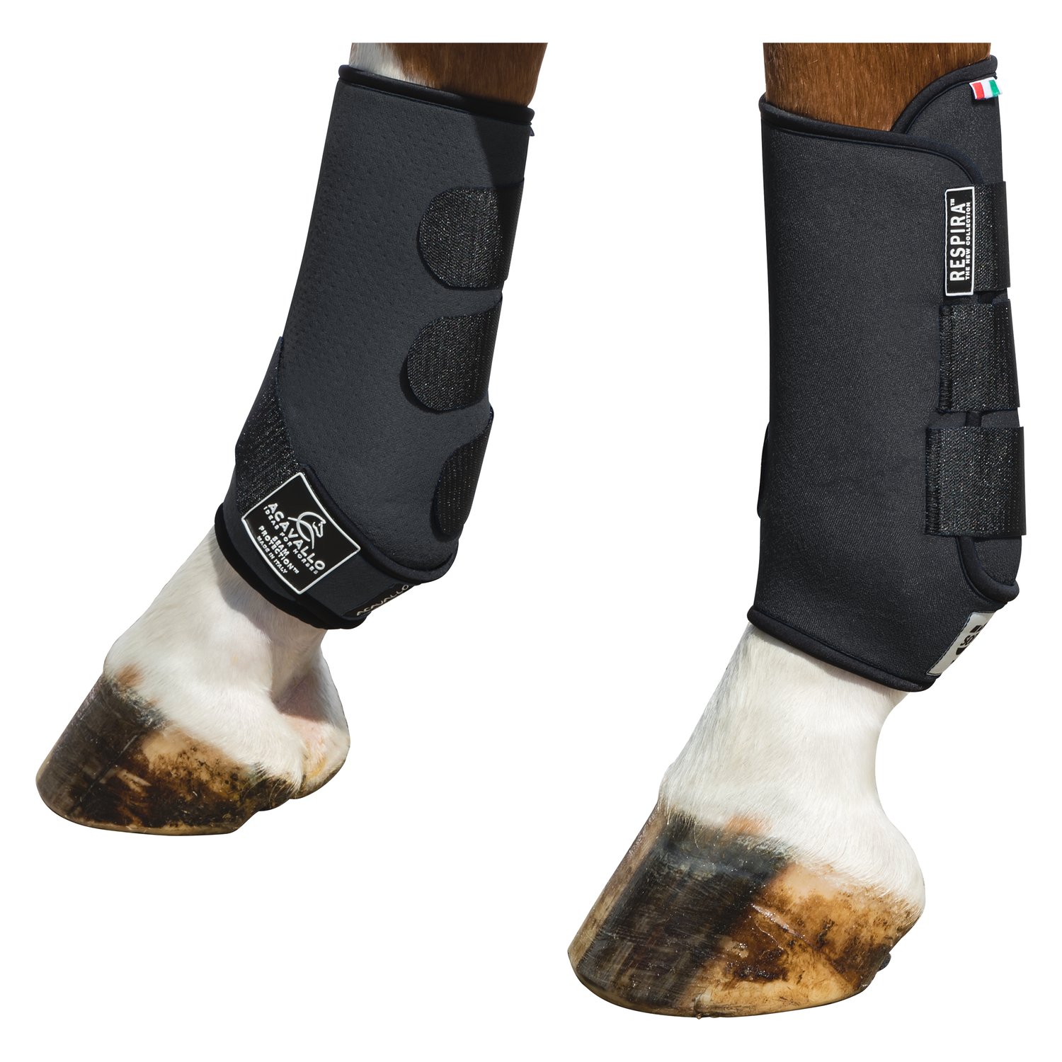 ACAVALLO Gamaschen Respira, hinten - schwarz - S