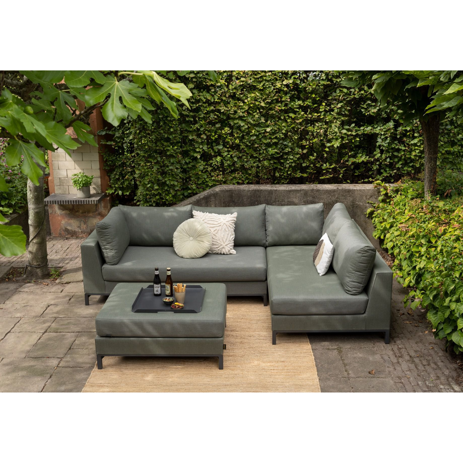 WOOOD SiciliÃ« Loungeset All Weather - Rechts - Groen
