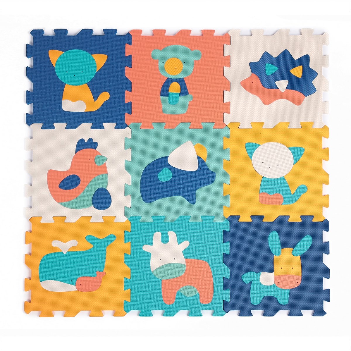 Tapis 9 dalles mousse Animaux