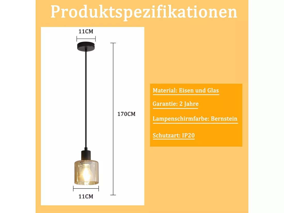 NETTLIFE Suspension table à manger lampe suspendue vintage suspension E27 suspension noire 1 ampoule rétro industriel