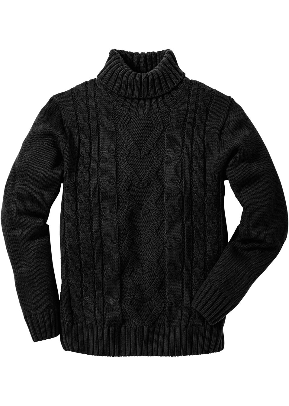 Pull col roulé à motif torsadé