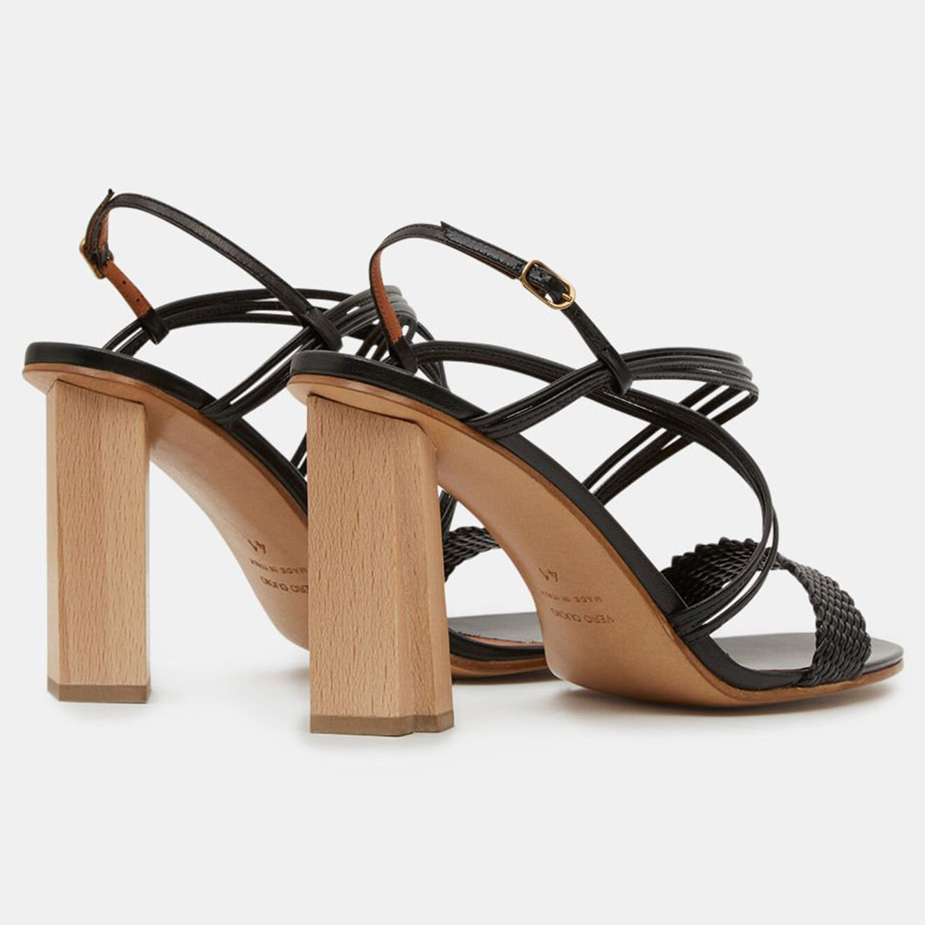Michel Vivien Sandales en Cuir noires - Talon 9 cm