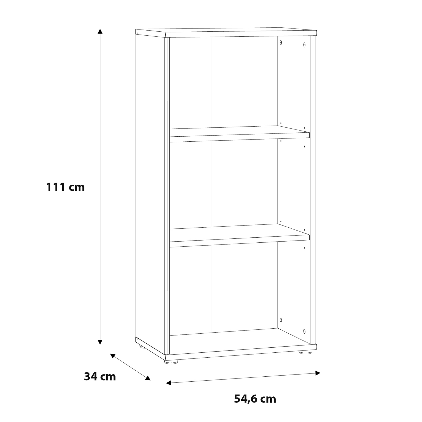 Standregal - Old Wood Vintage - 55x111 cm