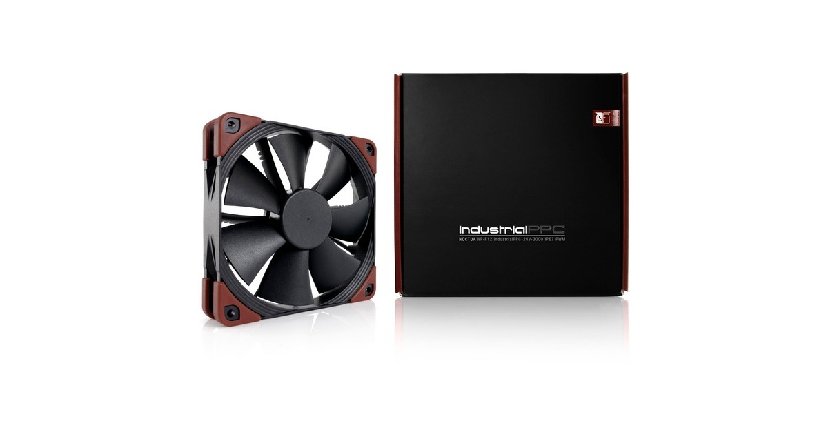 NoctuaNF-F12 industrialPPC-24V-3000 SP case fan  (Zwart, 120 x 120 x 25 mm, PWM)