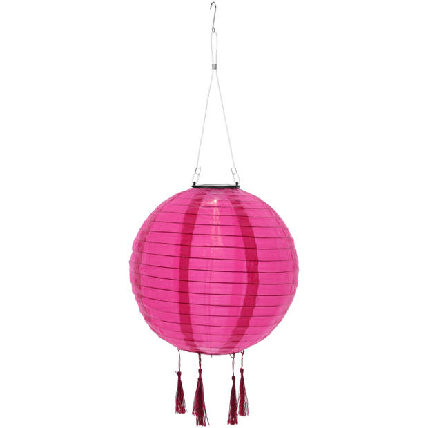 Blokker Solar Lampion Rond - 30 cm - Fuchsia