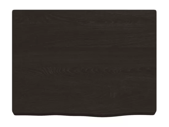 Comptoir de salle de bain marron foncé bois massif traité