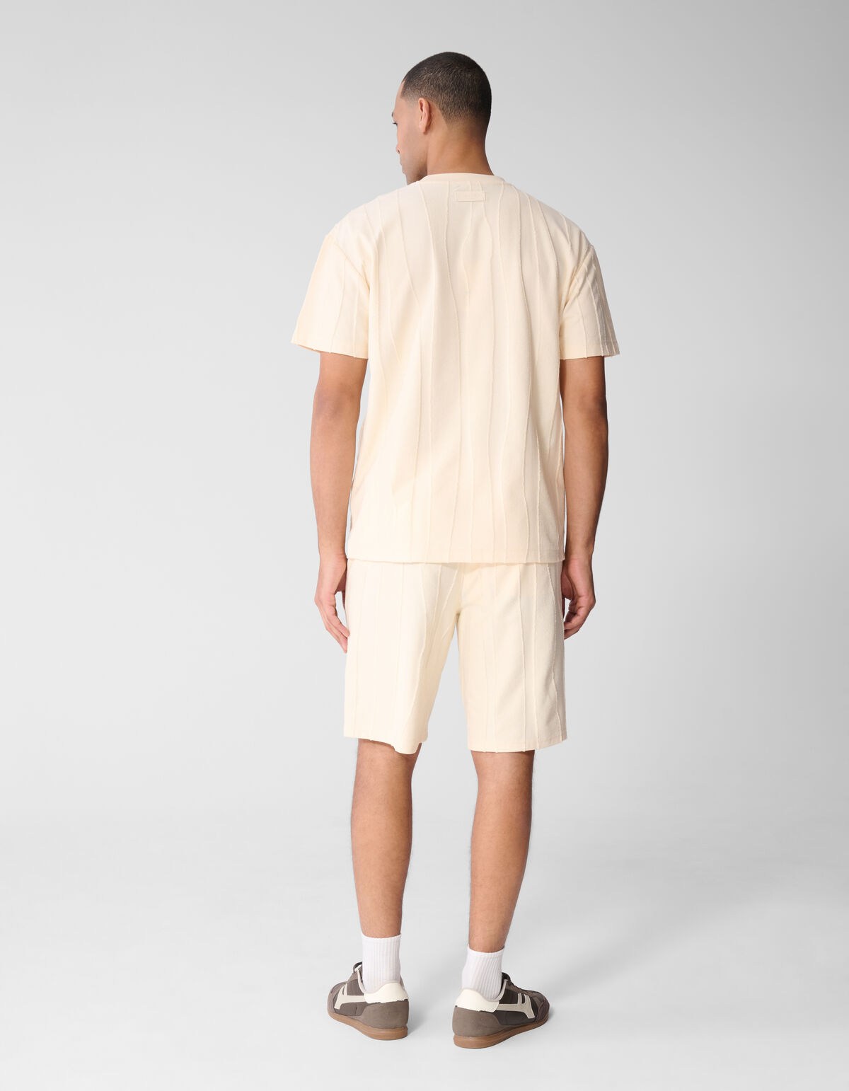 Wavy Line T-shirt Lichtgeel