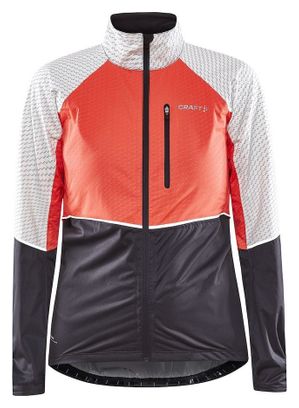 Veste Imperméable Craft ADV Bike Hydro Lumen Corail Noir Femme