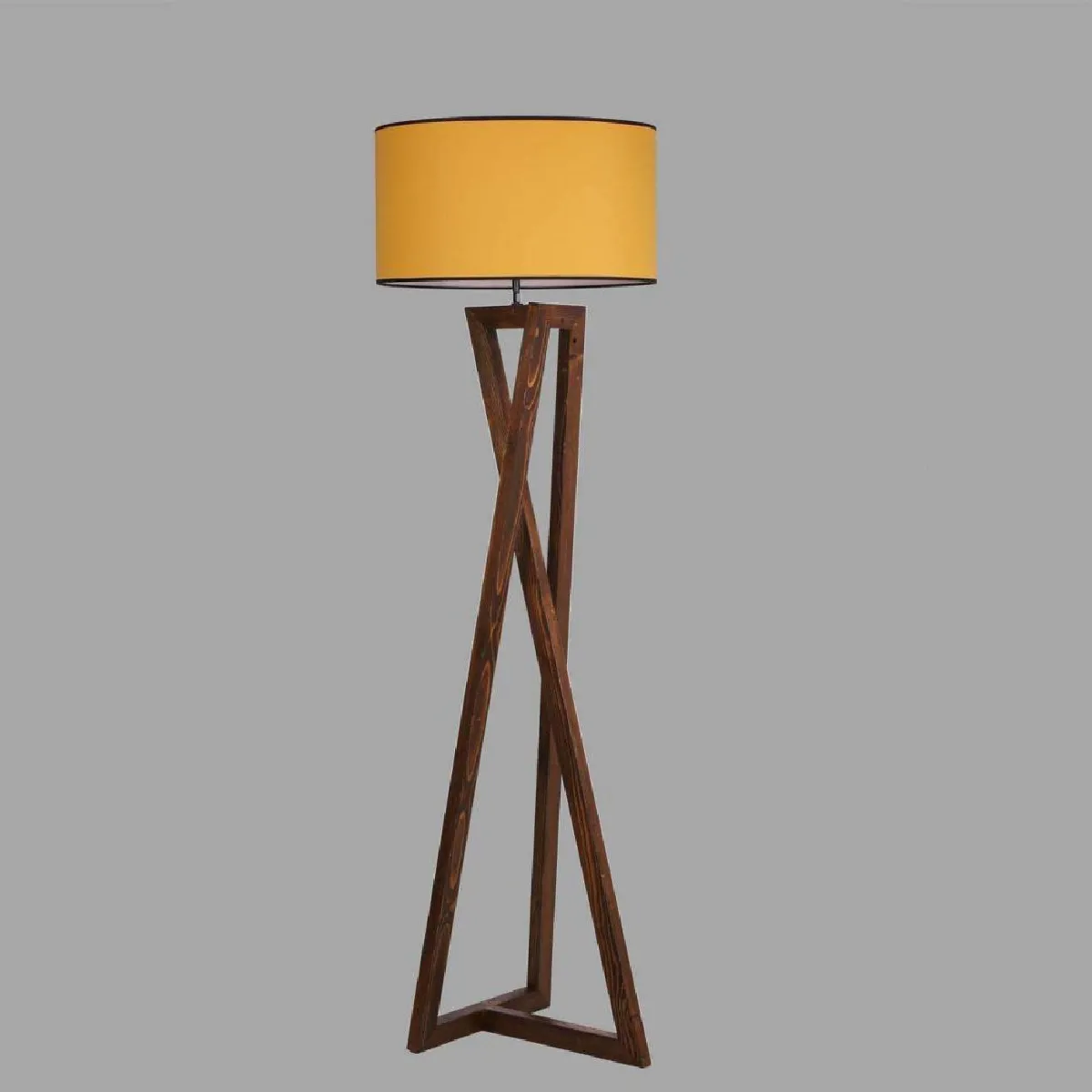 Hanah Home Lampadaire Macka - Noyer/Moutarde