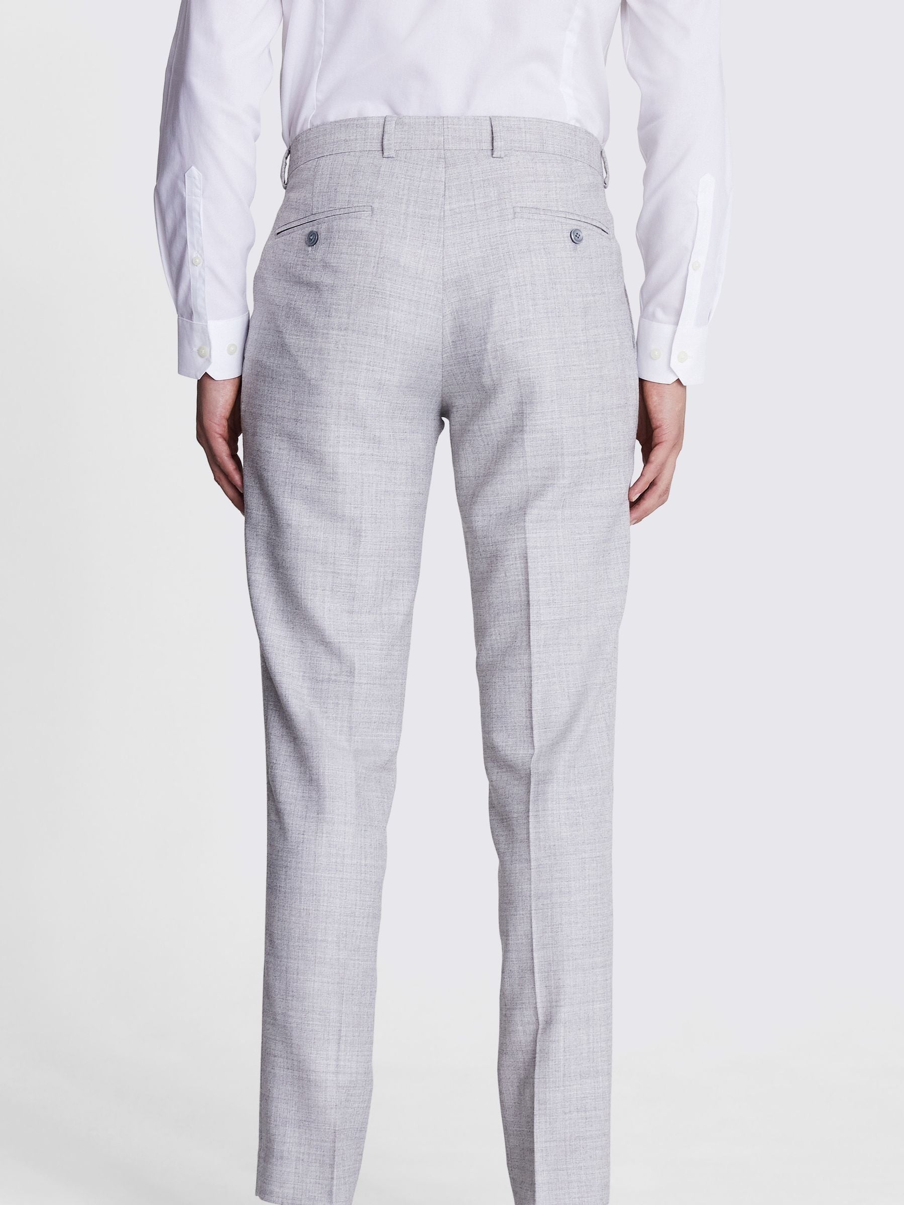 MOSS Light Grey Marl Trs Moss Slim Mixer Trousers