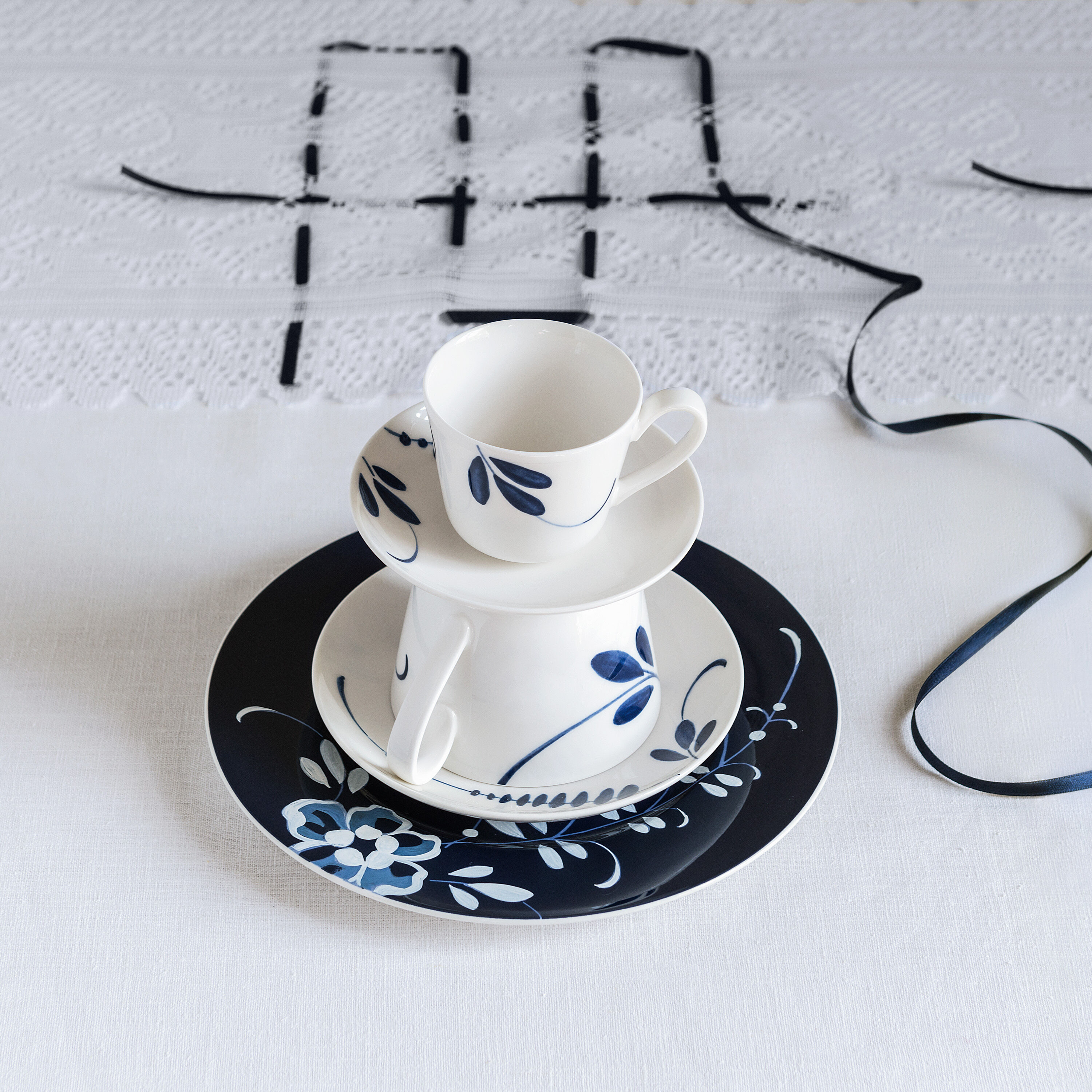 Vieux Luxembourg Espresso cup saucer White, 4.7'', Premium Porcelain