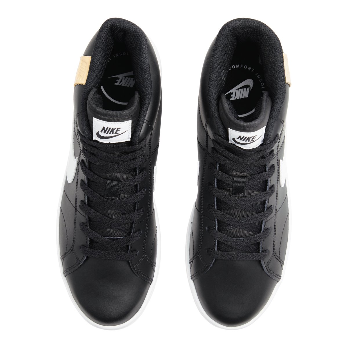 NIKE-Court royal2-Baskets montantes - Talon plat - Noir/Blanc