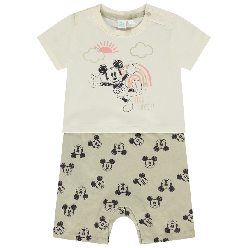 Combinaison courte effet 2 en 1 Mickey  pour bébé garçon
