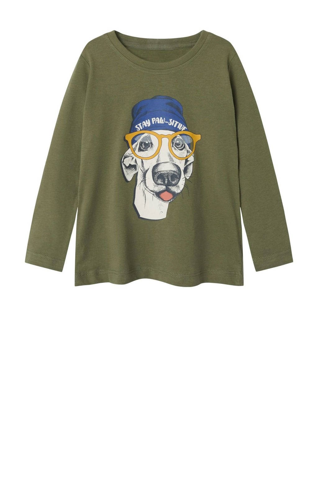 NAME IT longsleeve NMMORINDO met printopdruk donkergroen
