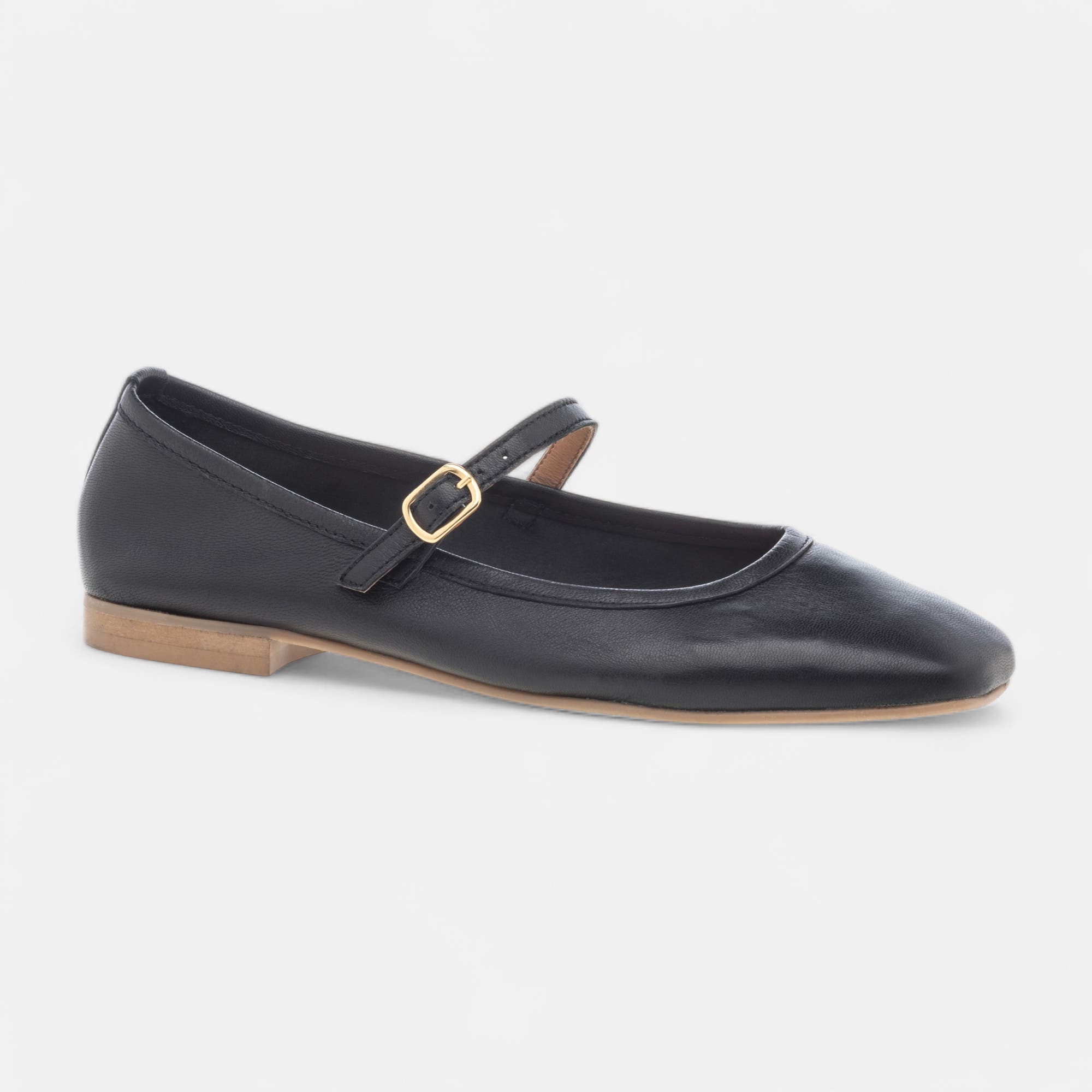 Ballerines Femme en cuir noir