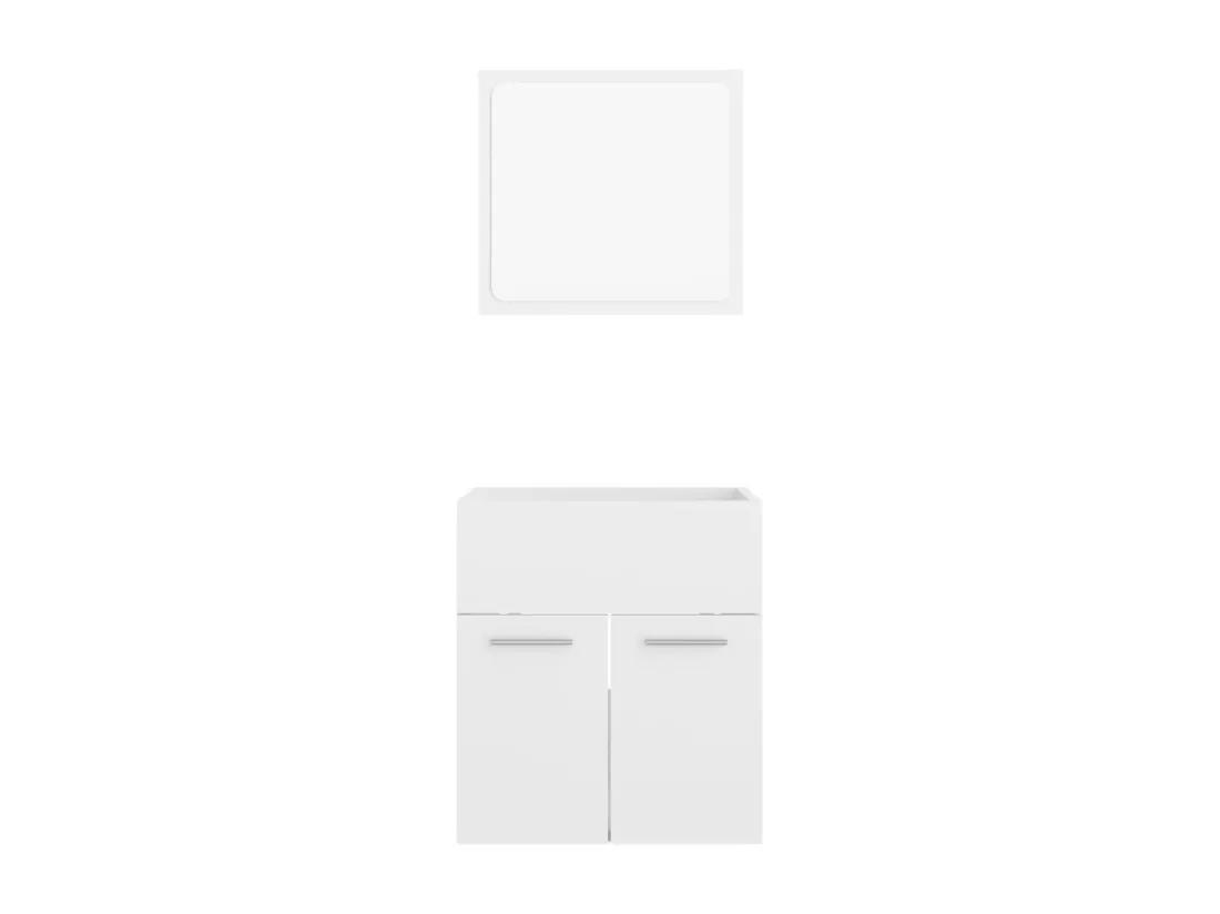 Ensemble de meubles de bain 2 pcs Blanc brillant Aggloméré