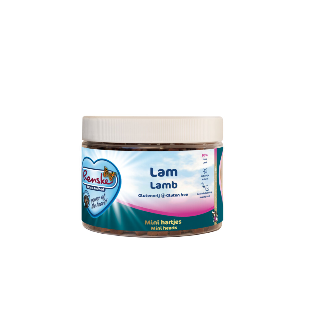 Renske Gezonde Beloning Mini Hartjes Hond Lam300 gr