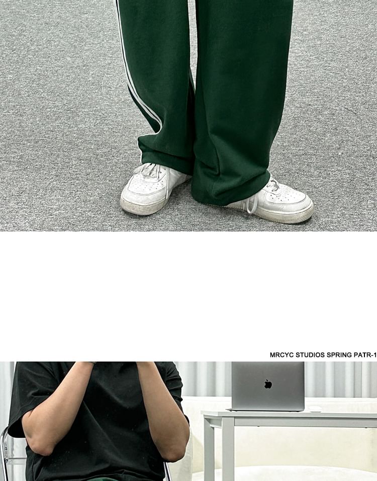 MRCYC - Hoge taille gestreepte joggingbroek met wijde pijpen