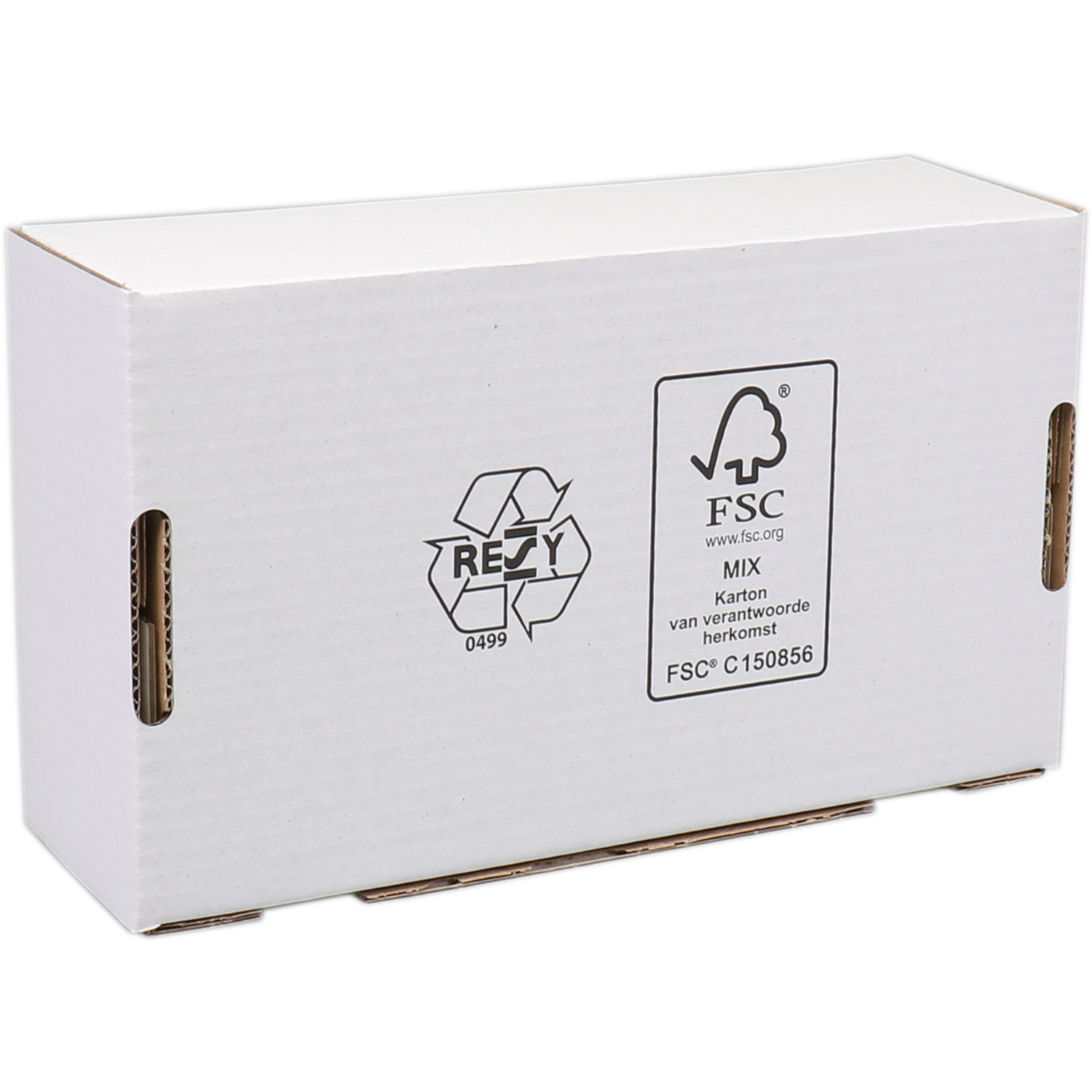 SendProof® Postpakketdoos, golfkarton, 140x260x70mm, gestanst, wit