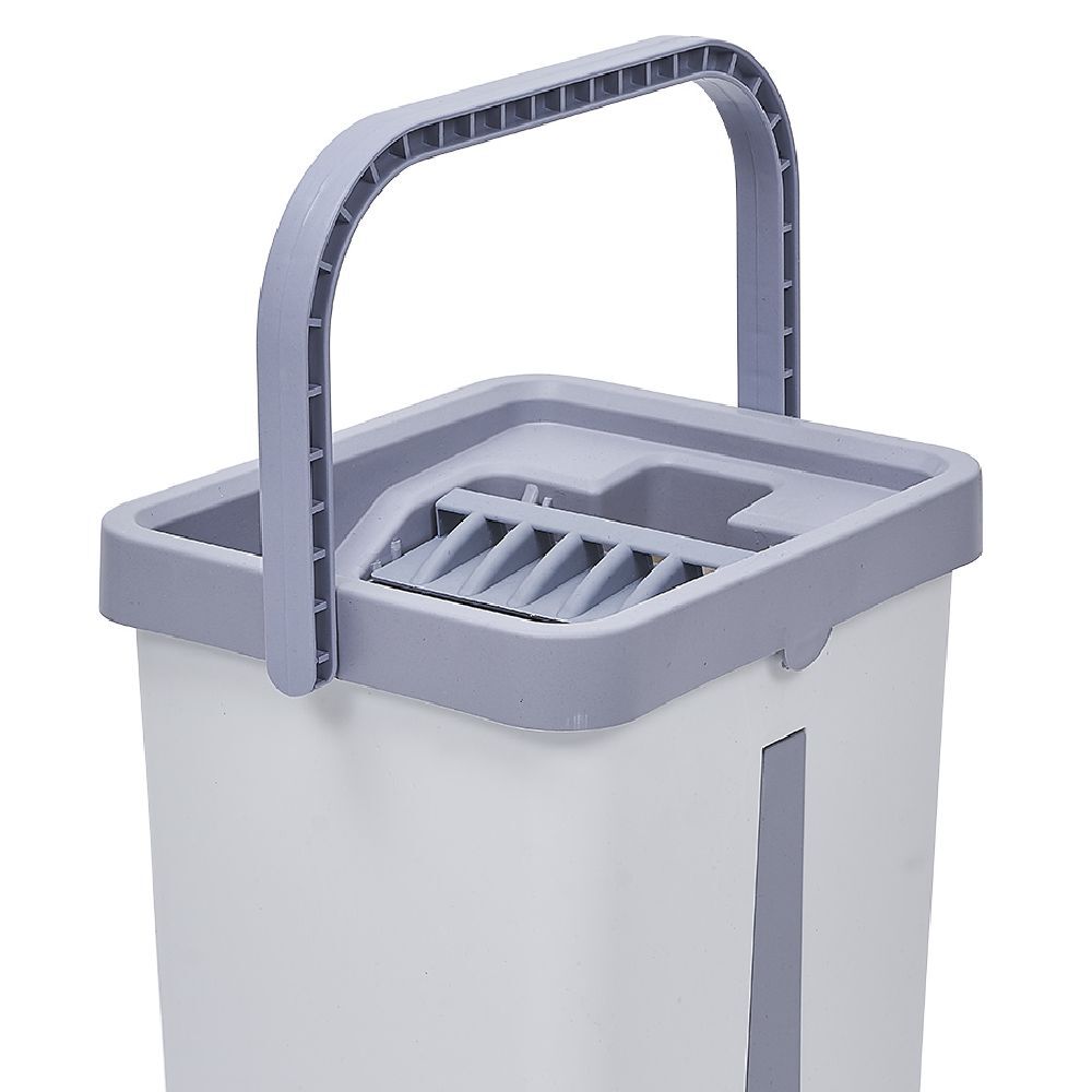 Seau essoreur avec balai plat pliable 8 L