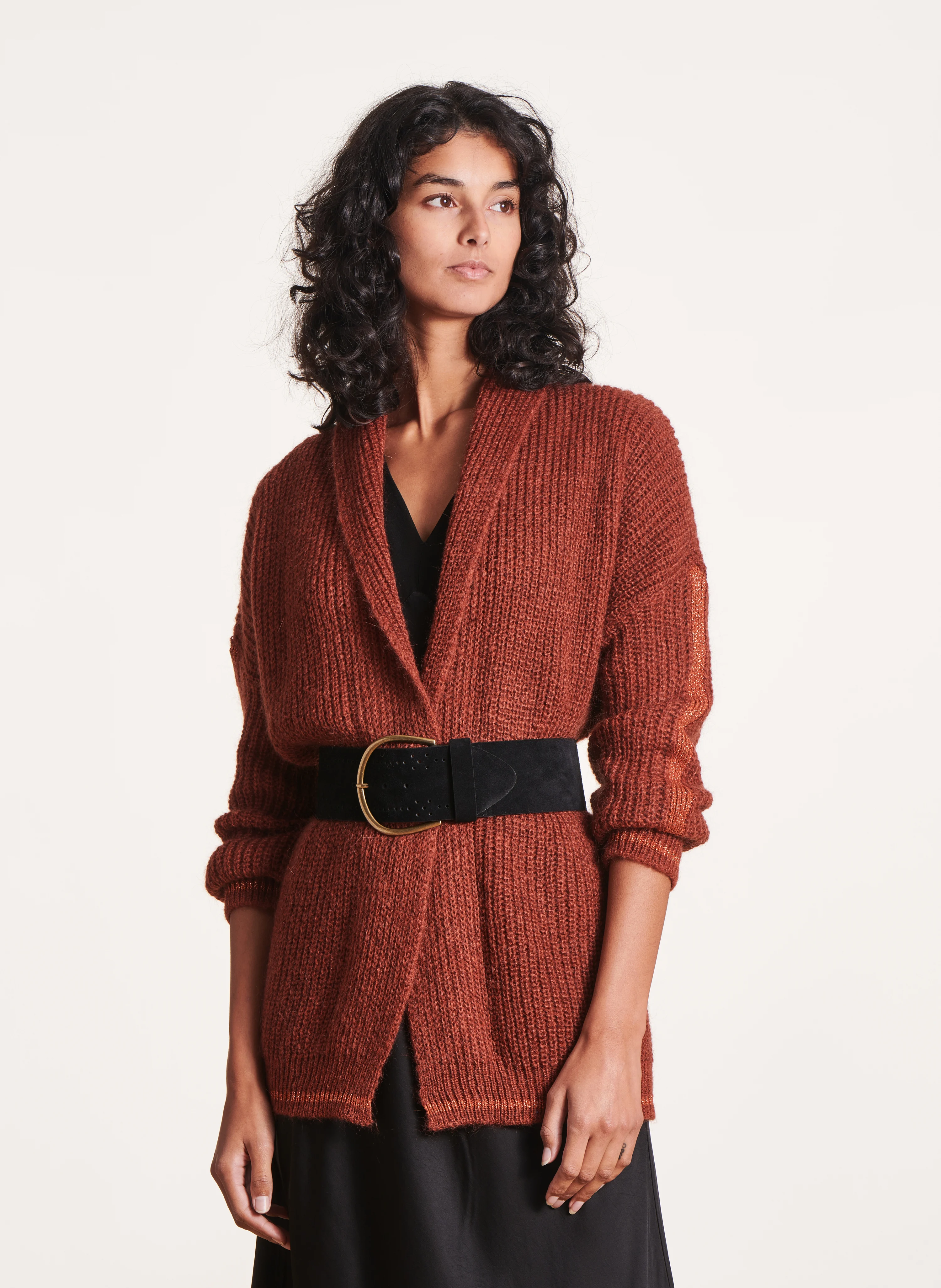 Gilet ample en maille | Orange