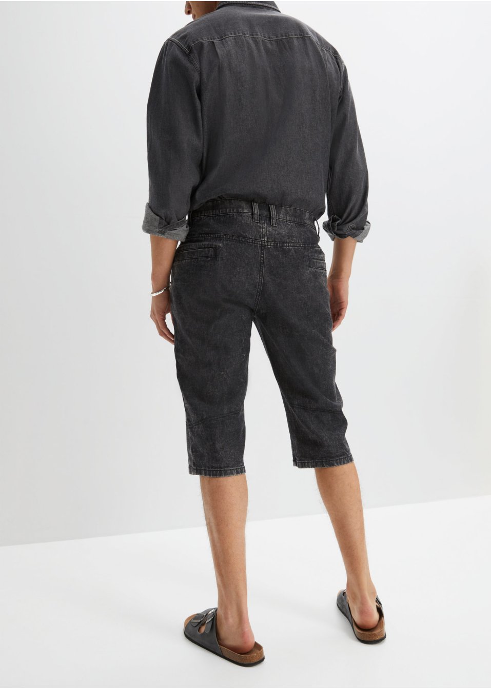 Bermuda long en jean extensible, Regular Fit
