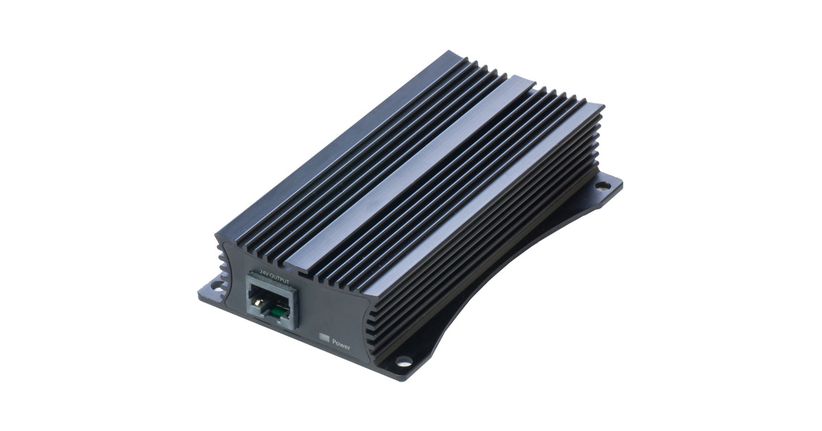 MikroTikRBGPOE-CON-HP gigabit PoE-injector   (Zwart, van 48V naar 24V)