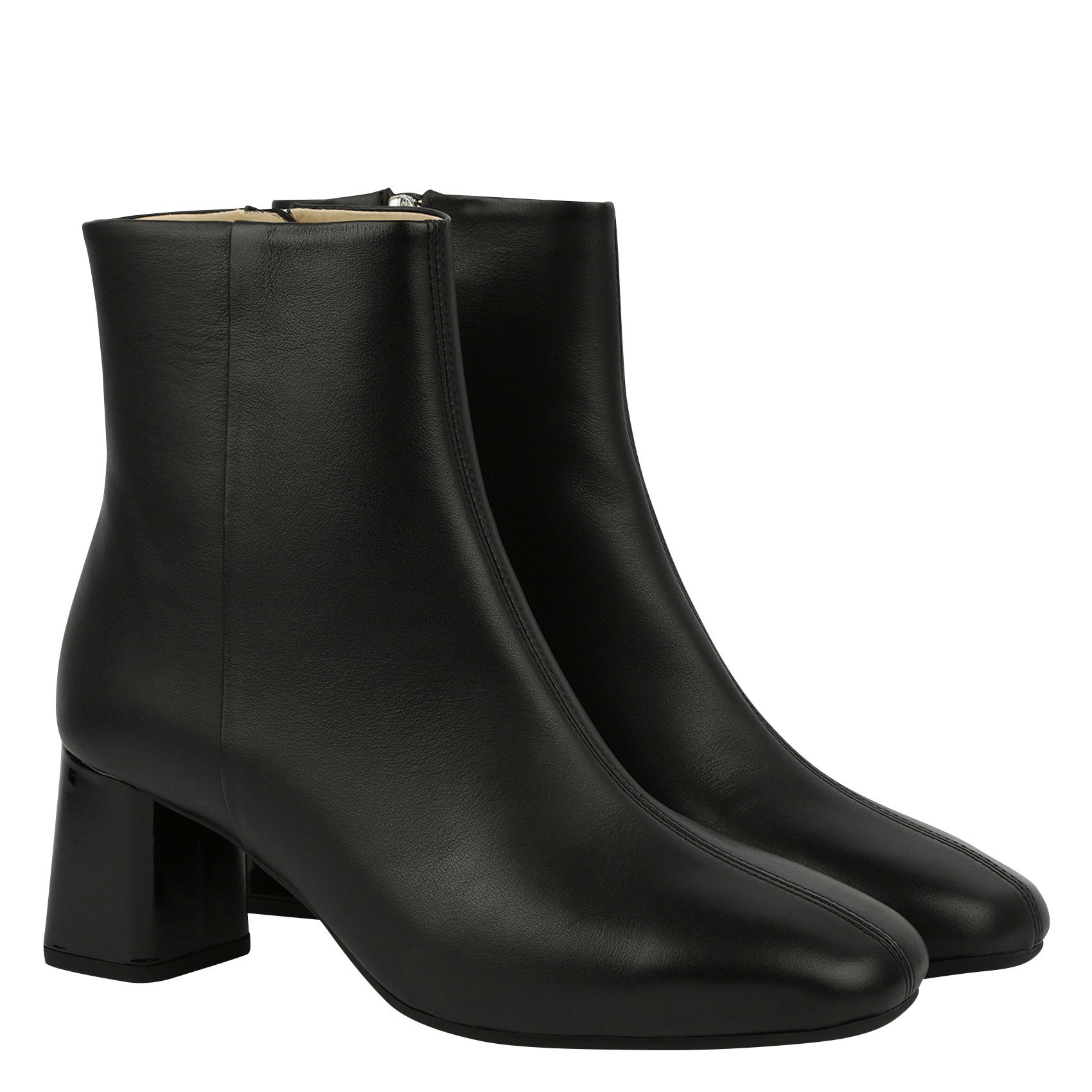 PHOEBE - Bottines à talons en cuir| Noir