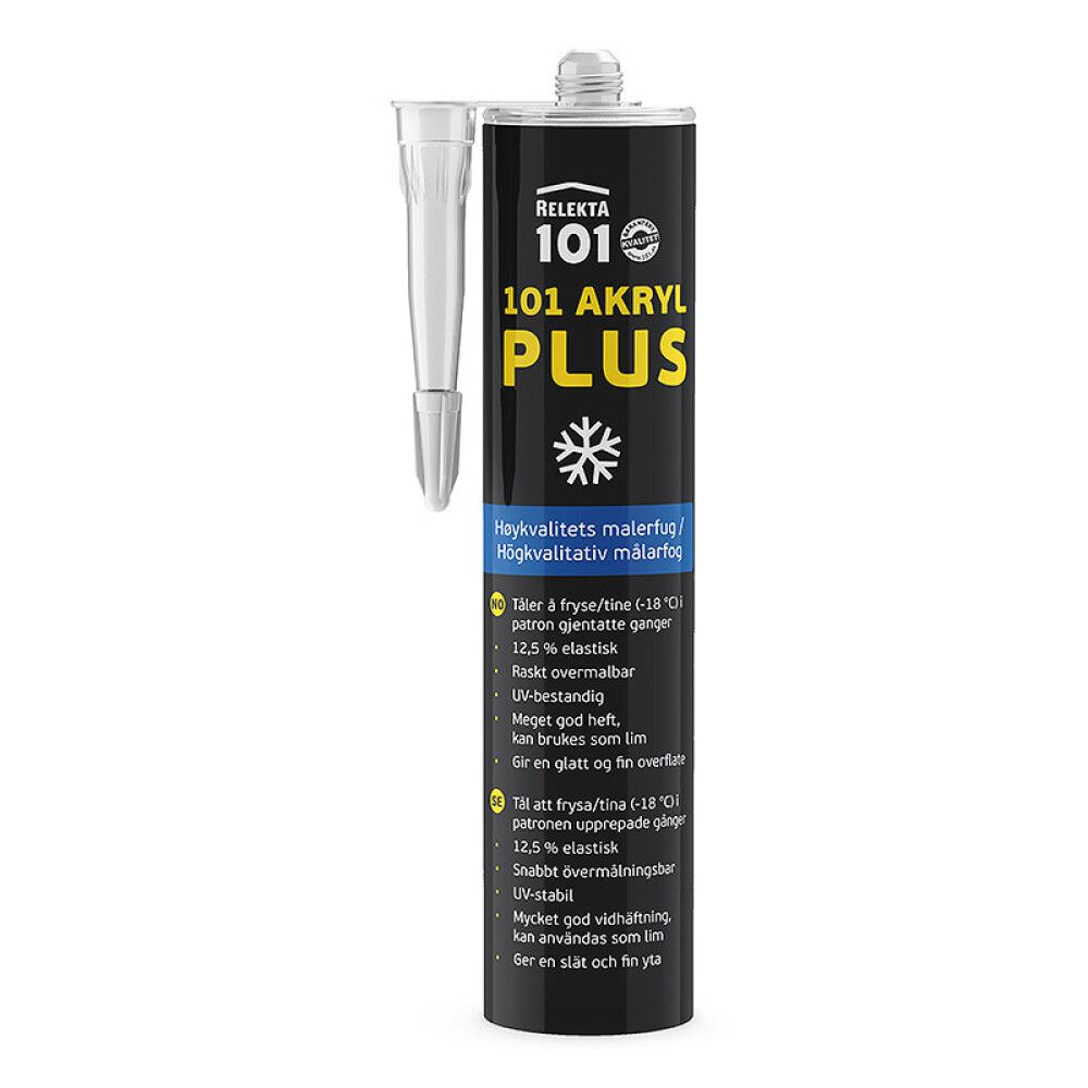 FUGEMASSE RELEKTA 101 AKRYL PLUS 310ML HVIT