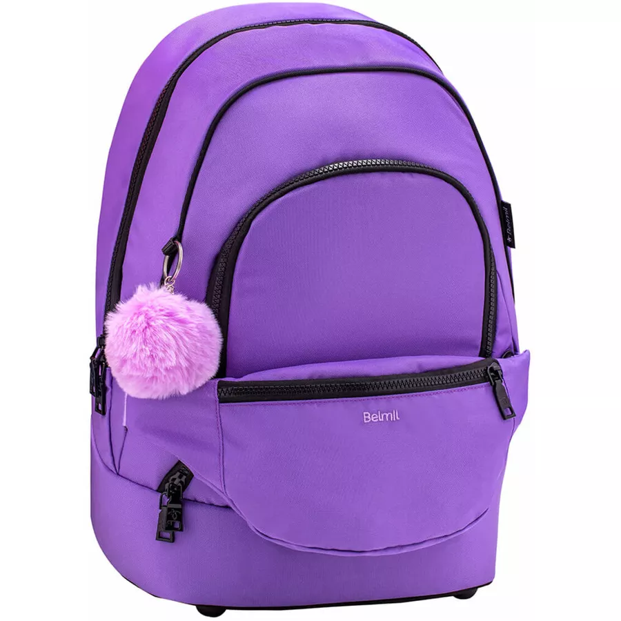 Belmil Schulrucksack 2-IN-1 Schulrucksack & Gürteltasche Tulip Purple