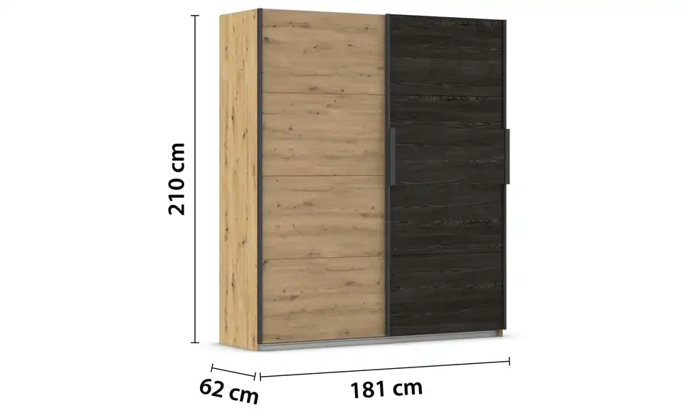Schwebetürenschrank Apollon 65 cm 181 cm 2 Stück