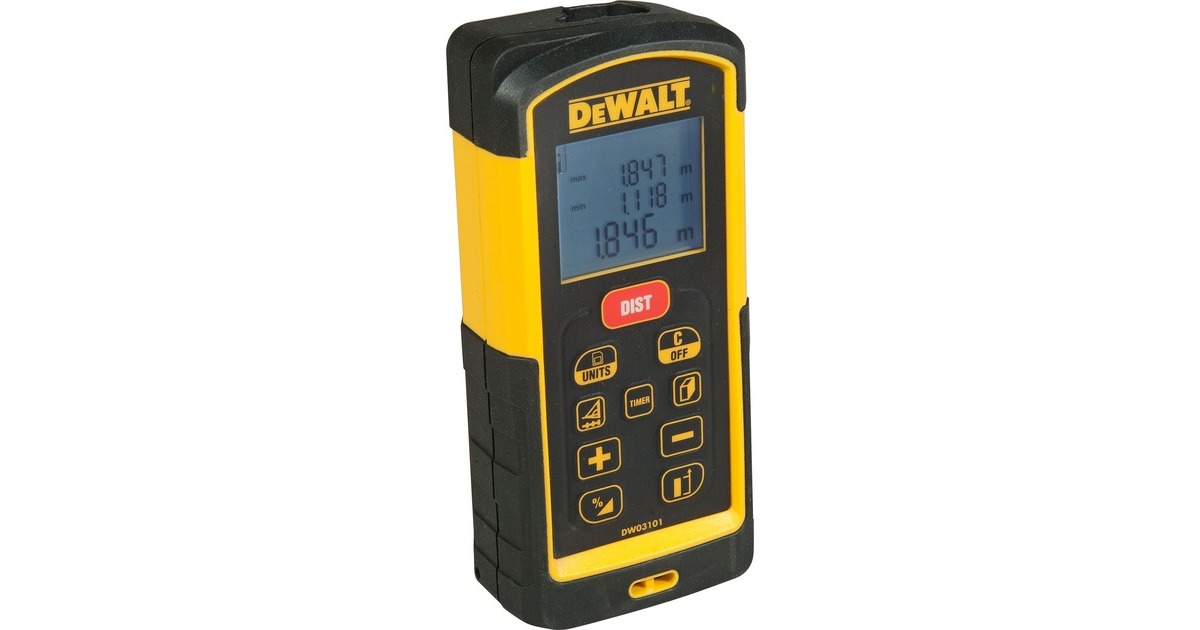 DEWALTLaser-afstandmeter DW03101 afstandsmeter  (Zwart/geel, Bereik: 100 meter)