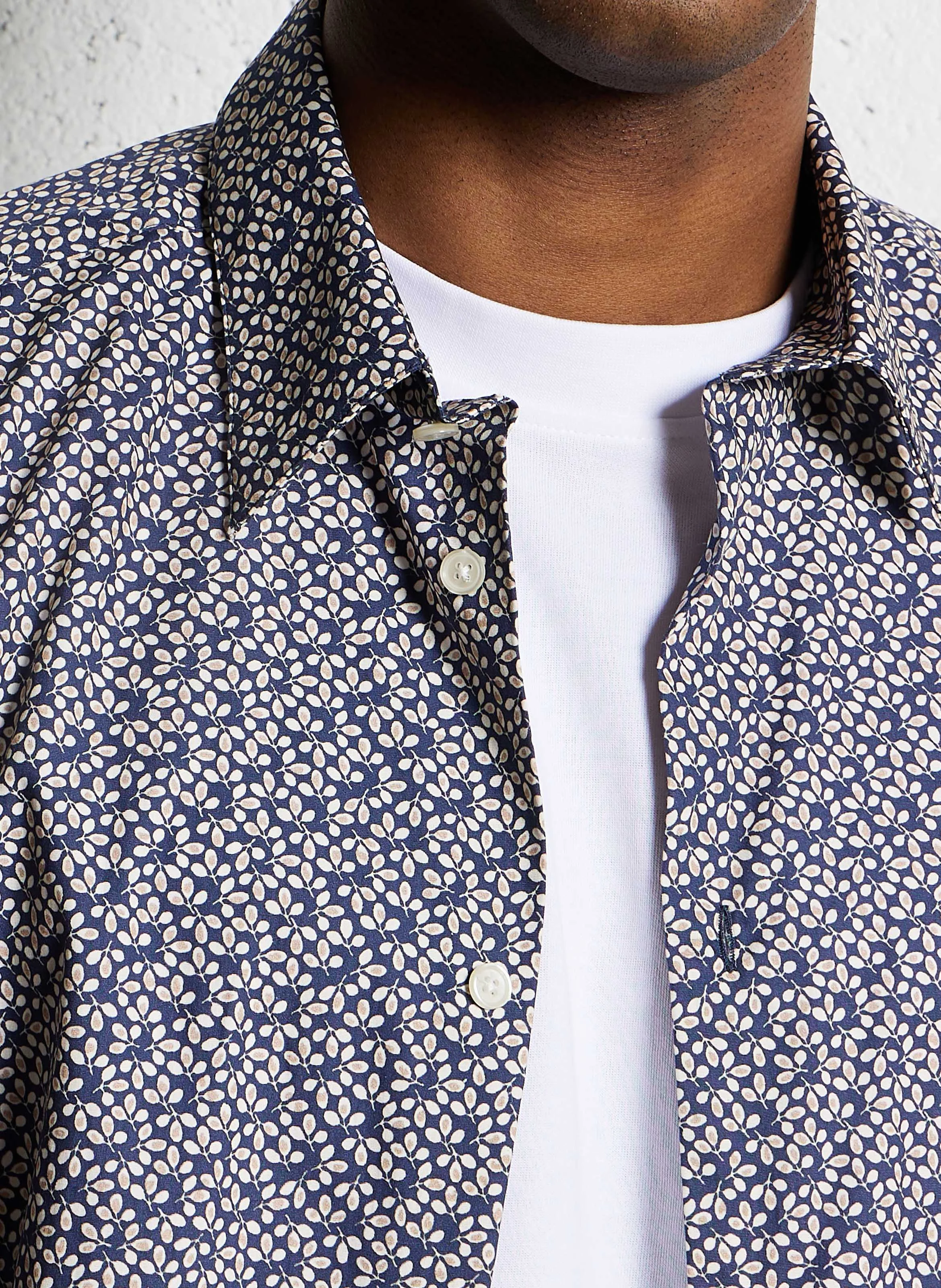 EILLET - Chemise slim-fit en coton imprimé | Bleu