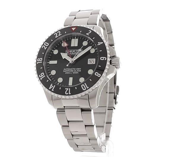Depth Charge Stainless Steel Black Dial Dive Watch