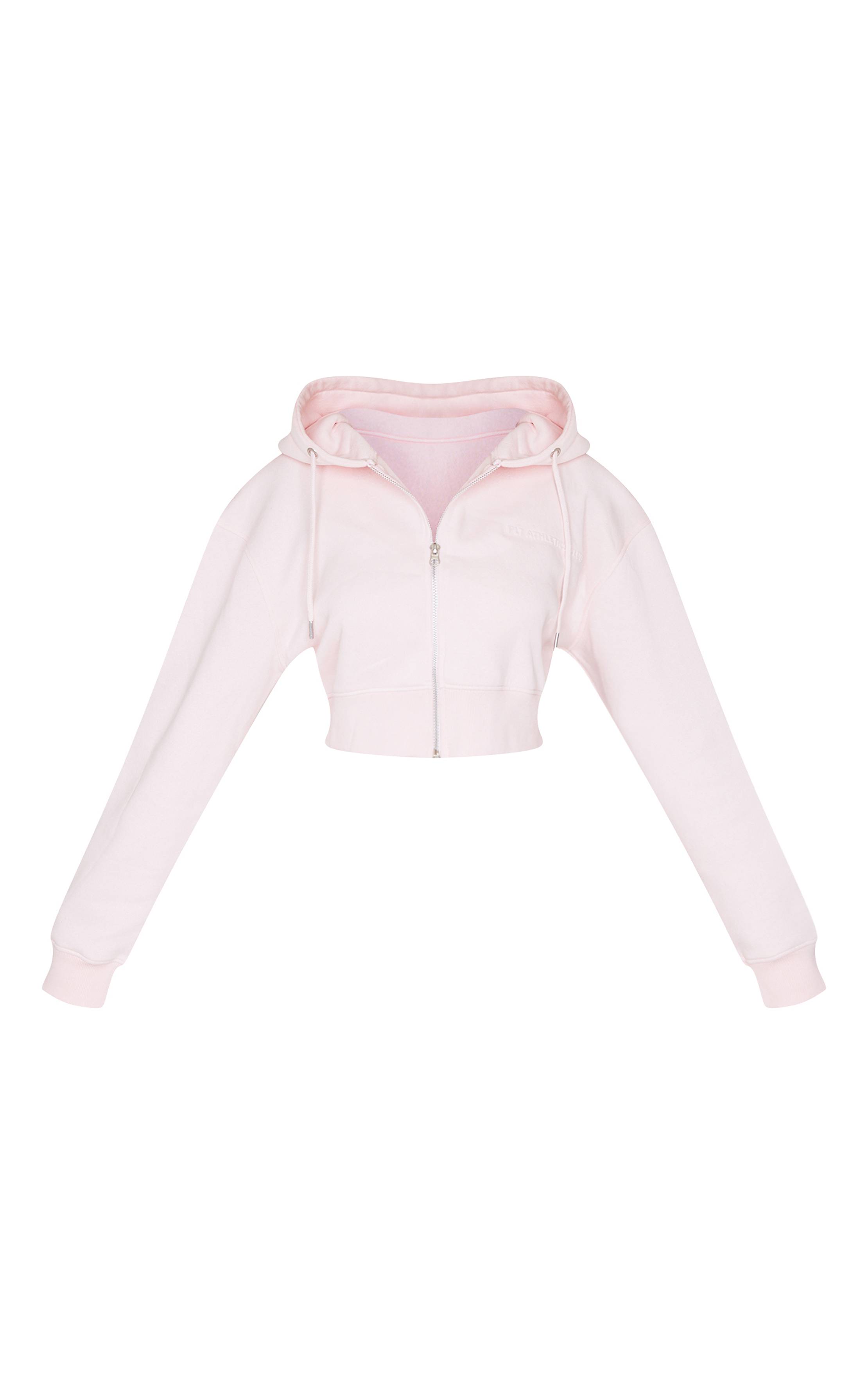 Rose Bébé Sweat À Casynthétiqueche Court Zippé Avec Détail Gaufré Petite
