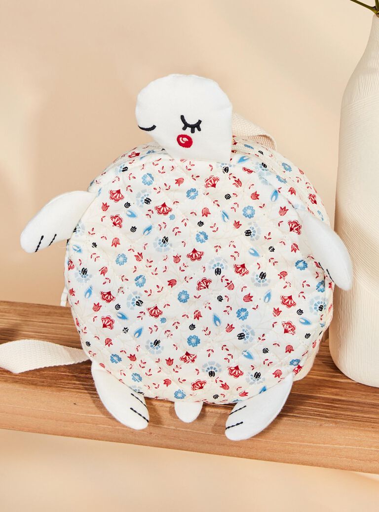 Sac à dos écru tortue fleuri