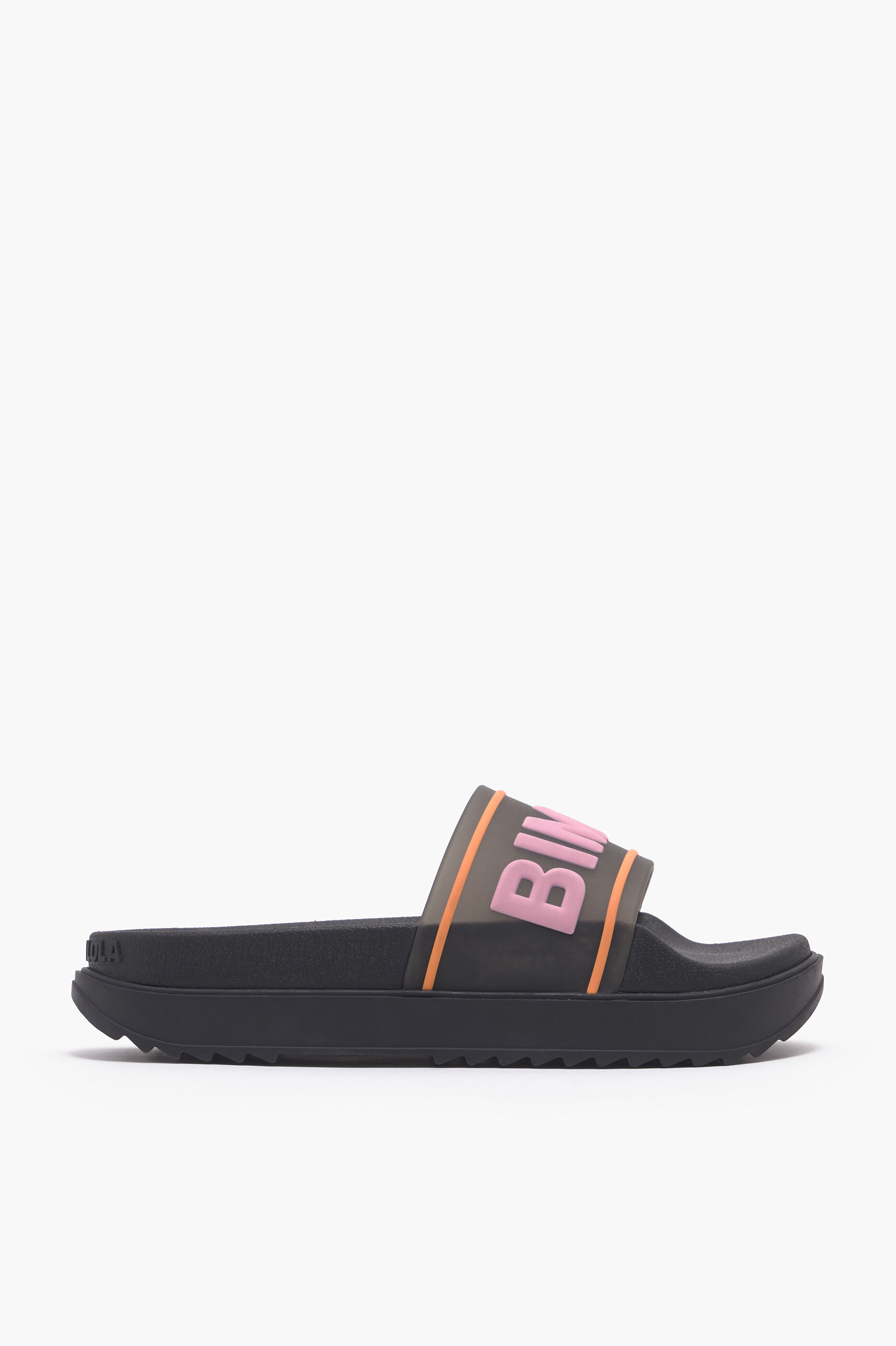 Chinelo plataforma com logo preto