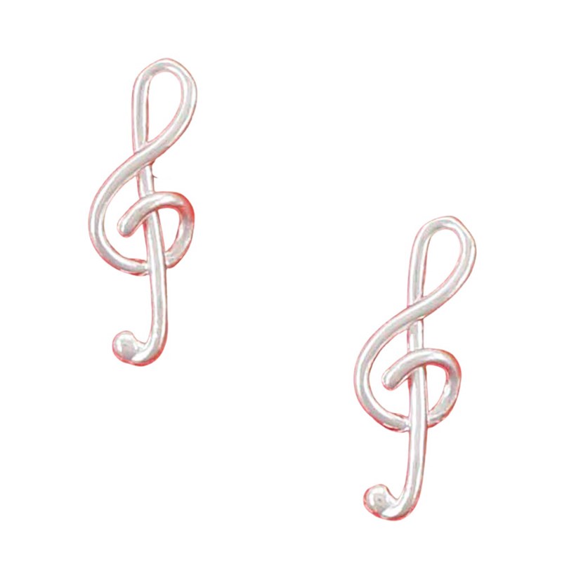 Boucles d'oreilles musique clefs de sol - Argent massif 925/1000
