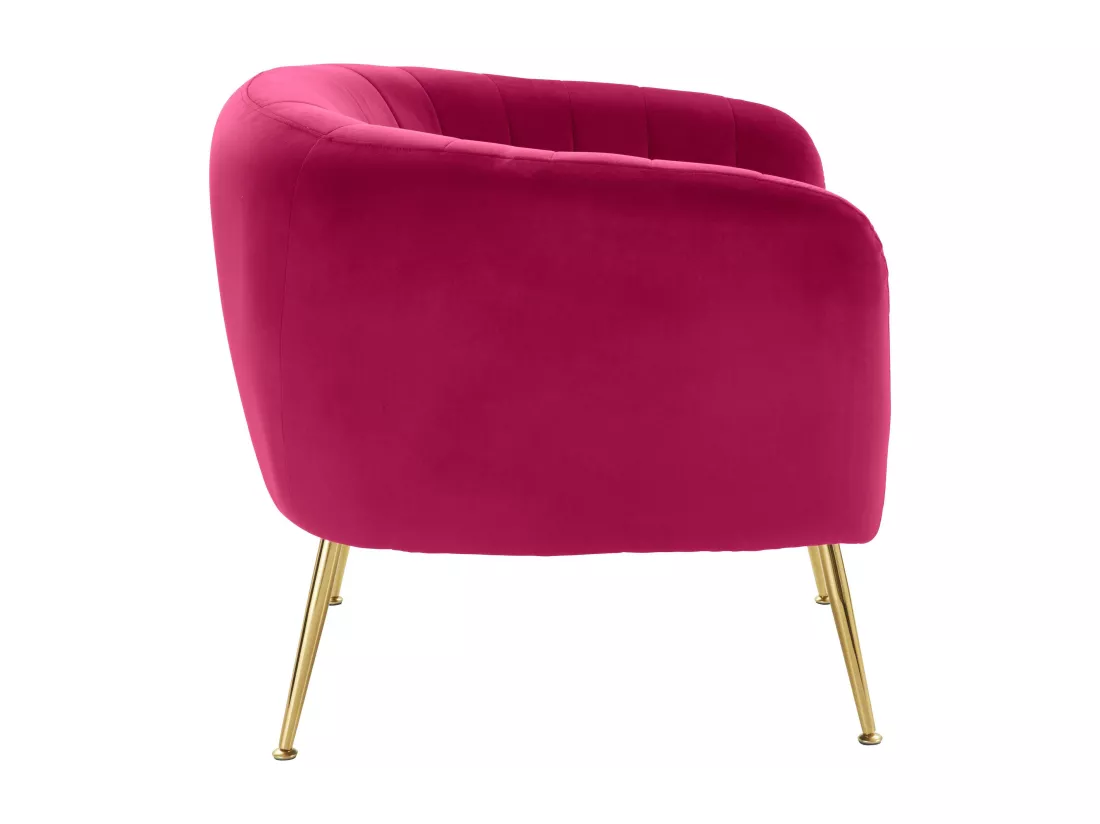 Mario | Fauteuil en velours/jambes dorées rouge