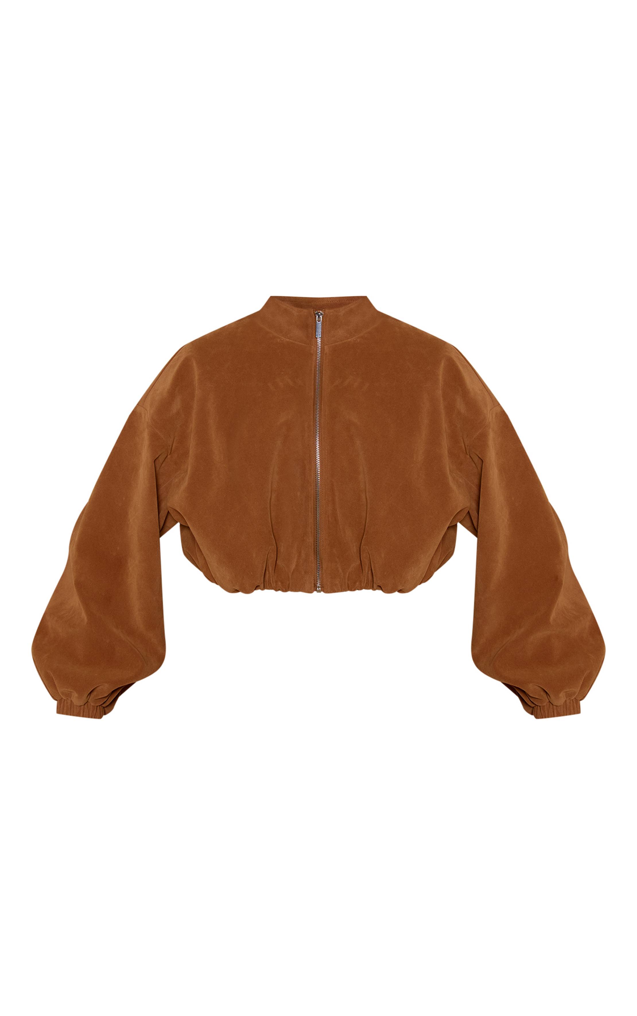 Caramel Blouson Aviateur Court En Synthétique