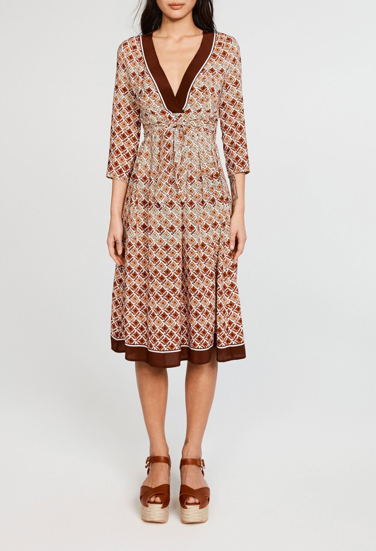 Robe midi &agrave; nouer