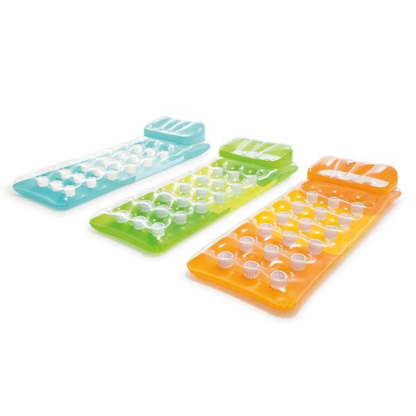 Intex Colchão Insuflável 18 Porta-Copos 58894 com Almofada 188 x 71 cm Cores Sortidas