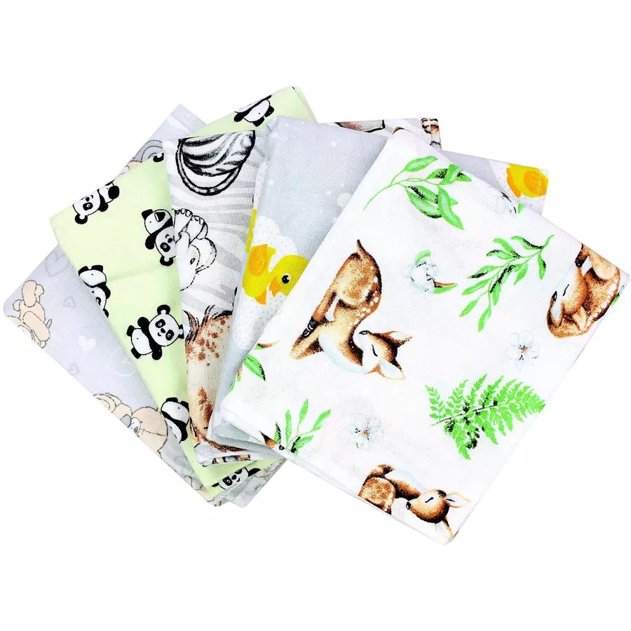 TupTam Baby Moltontücher Flanellwindeln 70x80 5er Set gelbgrau